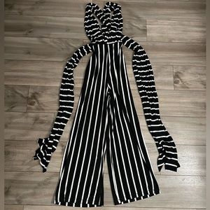 Vici Black and White Striped Jumpsuit